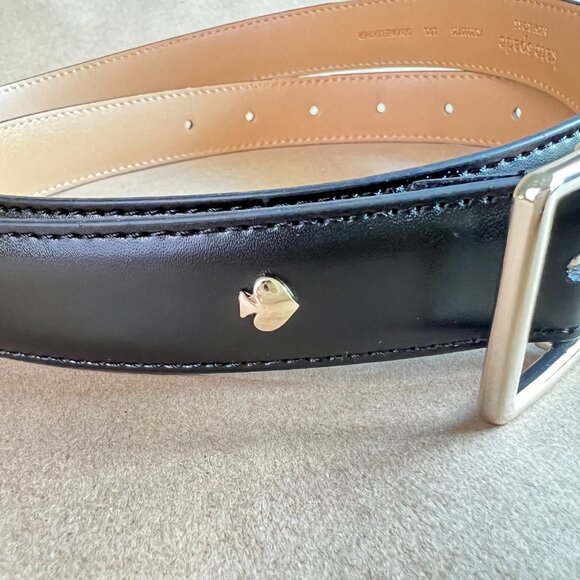 KATE SPADE Stitched Edge Leather Belt Black - Picture 3 of 12